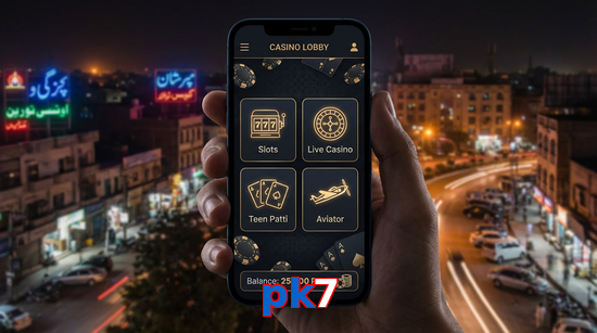Main screen of Pk7 app page for PK players