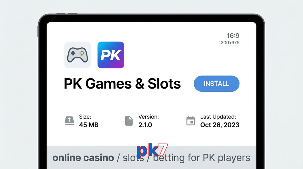 Game list for Pk7 gameapk section